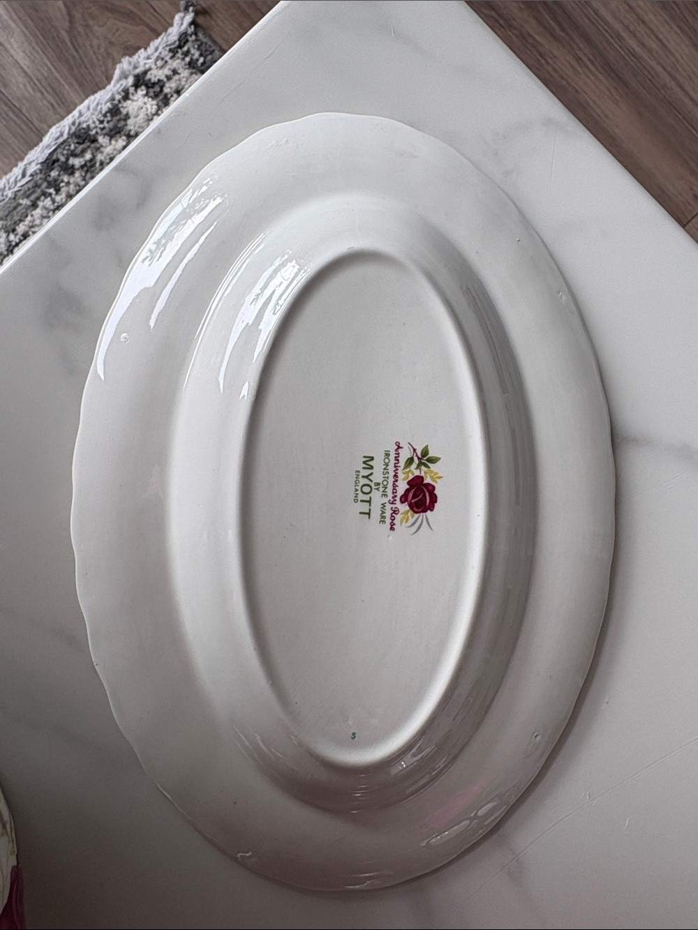 Vintage Anniversary Rose by Myott England Gravy Boat with Underplate - Picture 5 of 5